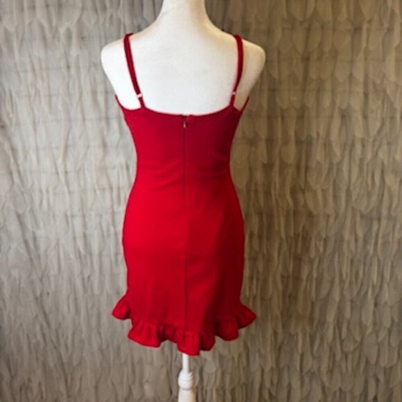 Lulus Red Ruffled Mini Dress  | Women's Size Small - Picture 7 of 8